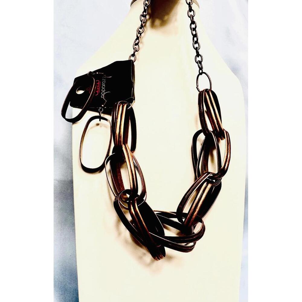 Paparazzi Copper Tone Bracelet with Matching Earrings